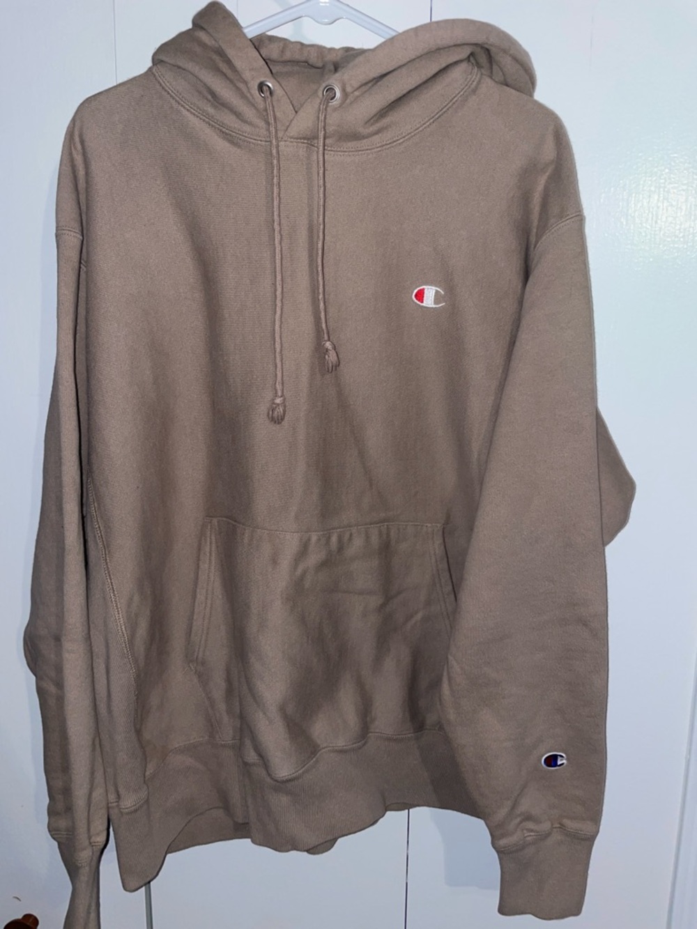 Champion Brown Pullover Hoodie with Embroidered Logo
